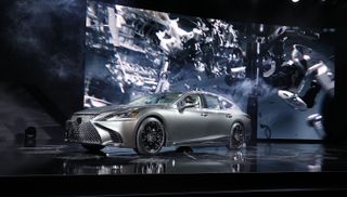 DETROIT, MI - JANUARY 9: The 2018 Lexus LS Sedan is shown at its reveal at the 2017 North American International Auto Show on January 9, 2017 in Detroit, Michigan. Approximately 5000 journali
