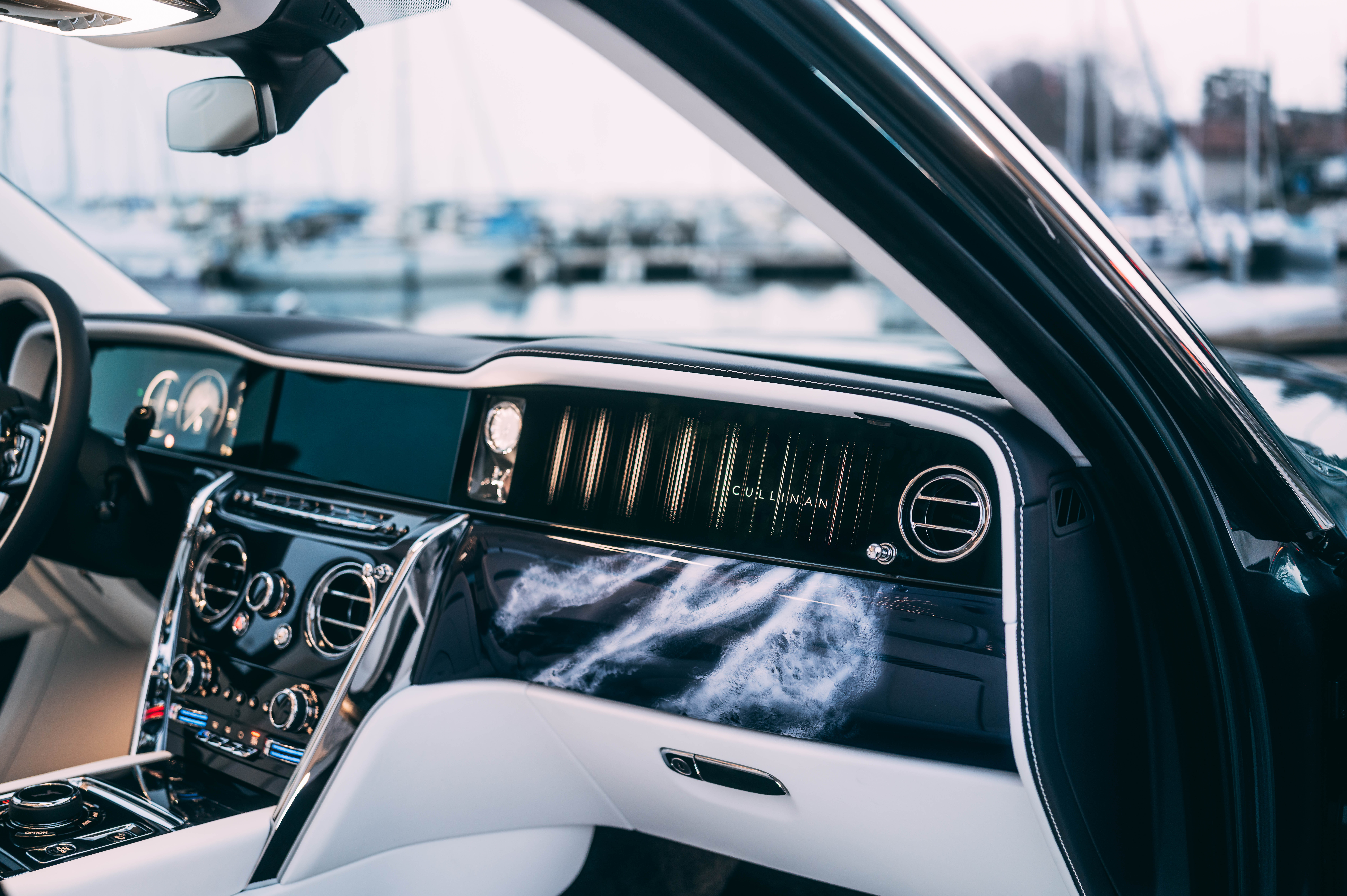 Interior details of the Rolls-Royce East. very woody and yachty