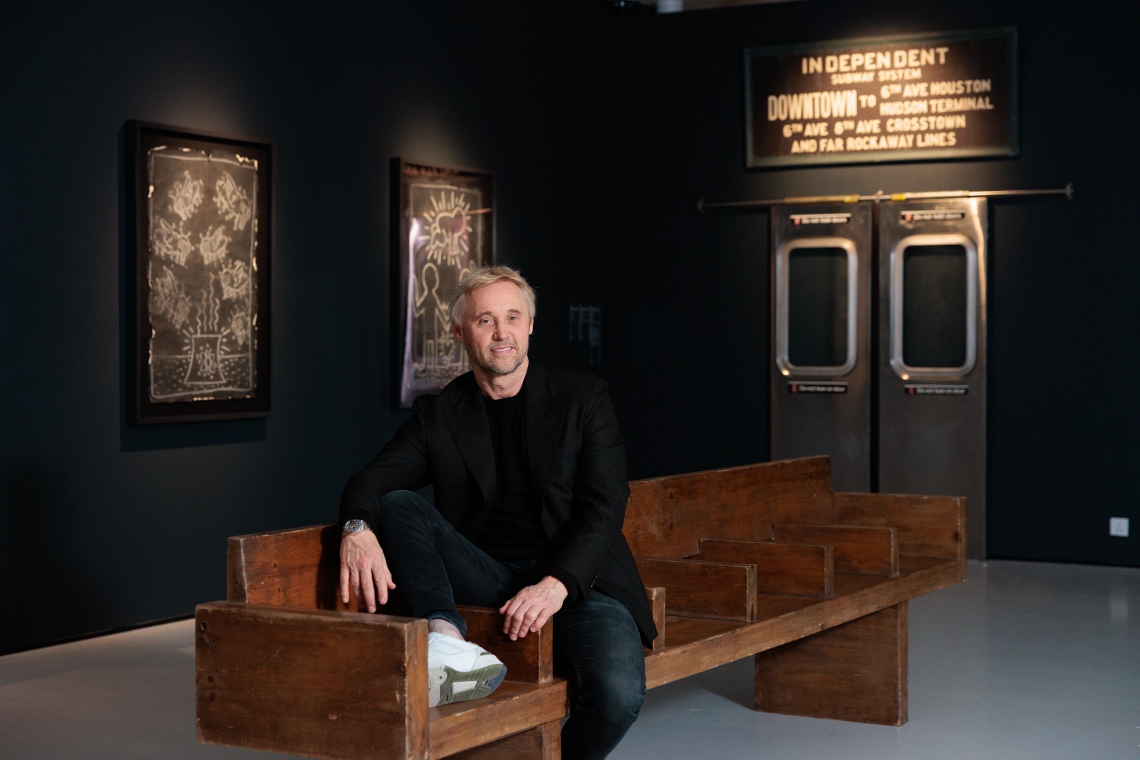 Lionel Logchies-Prins at the Keith Haring exhibition MOCO