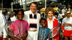 Serena and Venus Williams with Ronald and Nancy Reagan