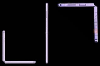 Galaxy Z Flip 4 in bora purple from the side
