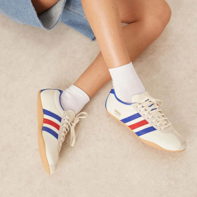 Tokyo Trainers in White, Red and Blue cut out 
