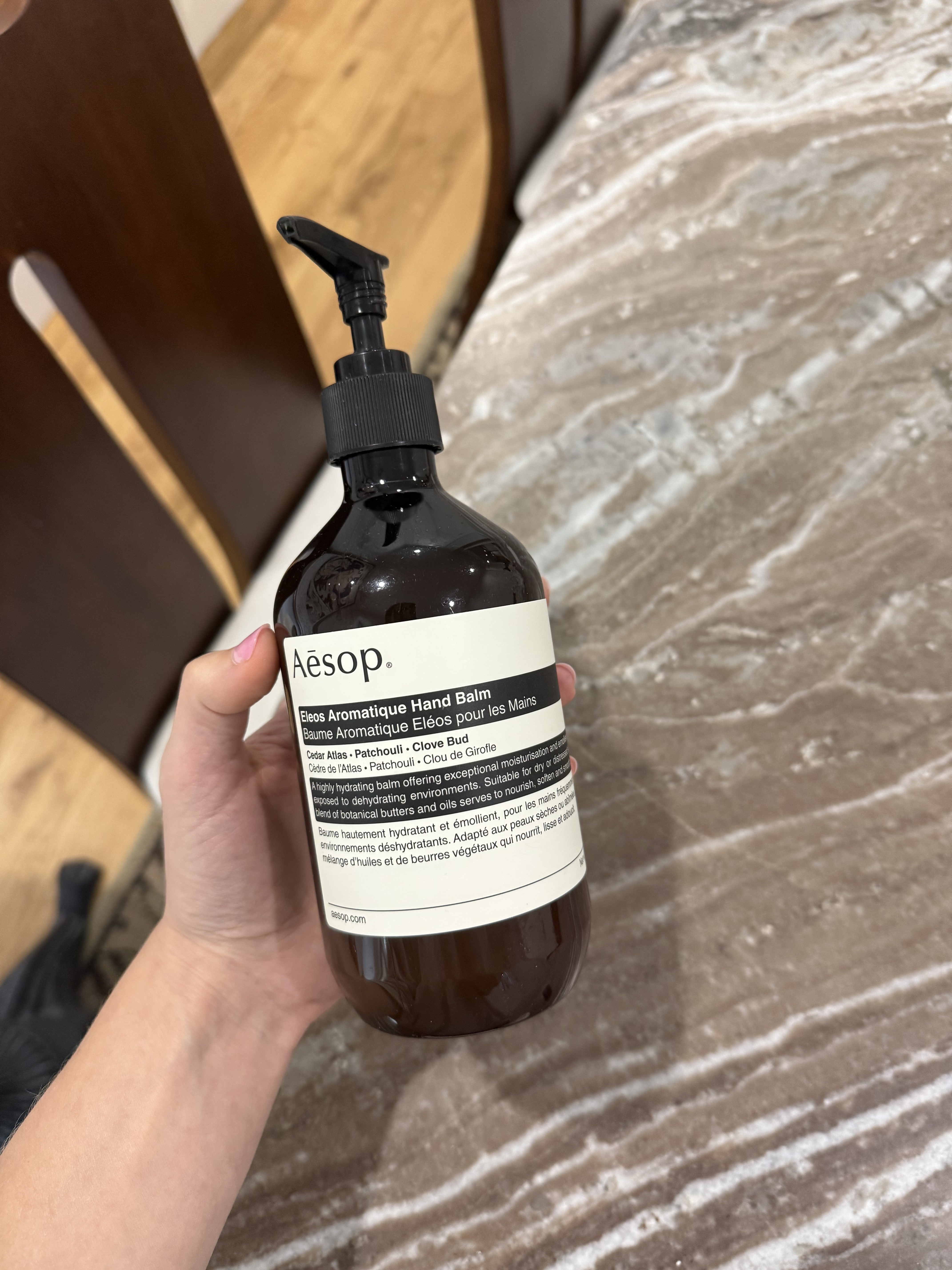 Jamie Schneider testing Aesop&#039;s hand cream.