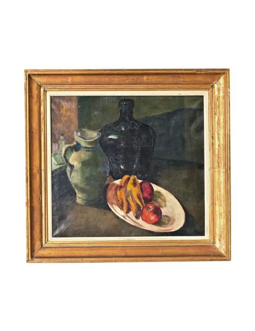 Belgian Early 20th Century Still Life in Gilt Frame