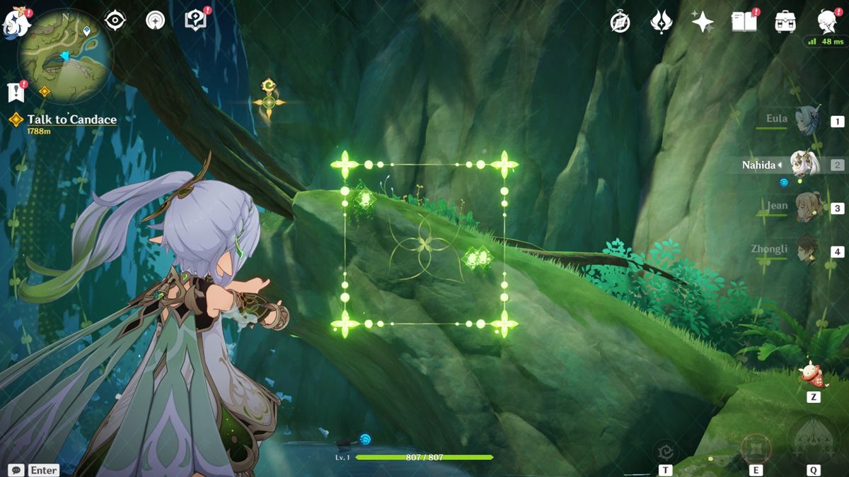 Genshin Impact Kalpalata Lotus - Nahida collecting them with her skill