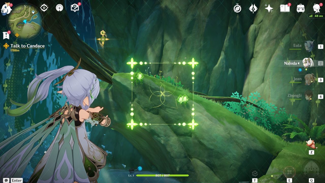Genshin Impact Kalpalata Lotus - Nahida collecting them with her skill