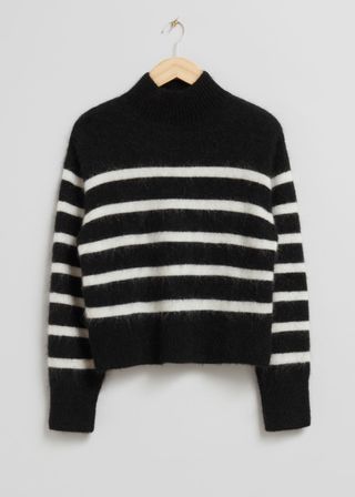 Cropped Mock Neck Knit Jumper