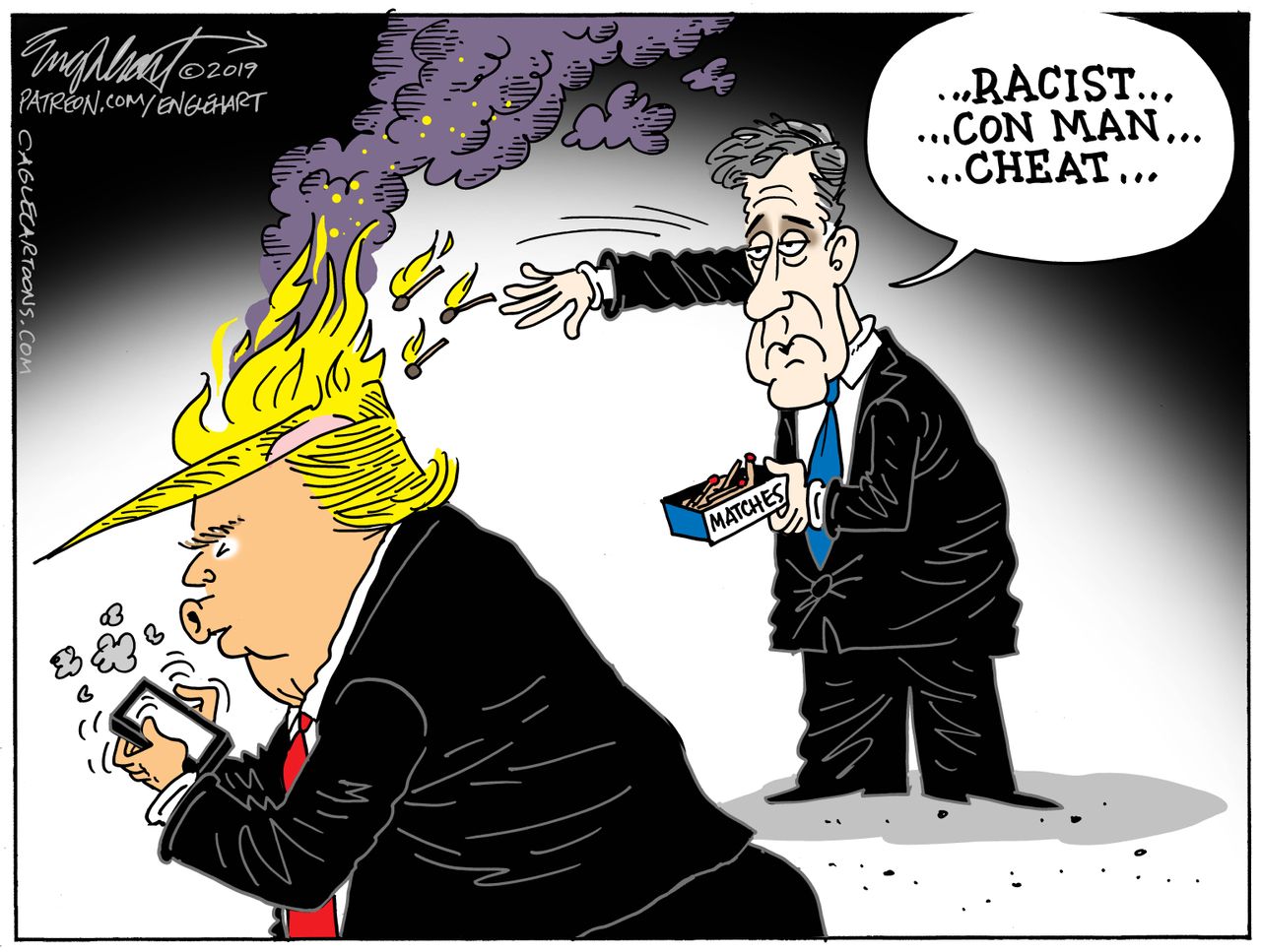 Political cartoon U.S. Trump Michael Cohen testimony&amp;amp;nbsp;