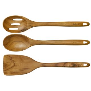 Anolon Teak Wood Cooking Tools 13-Inch Utensils Set, 3 Piece