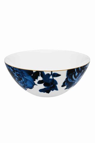 blue floral cereal bowl