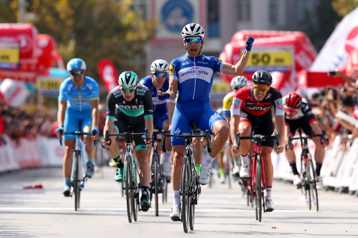 Max Richeze celebrates as he catches the sprinters off-guard