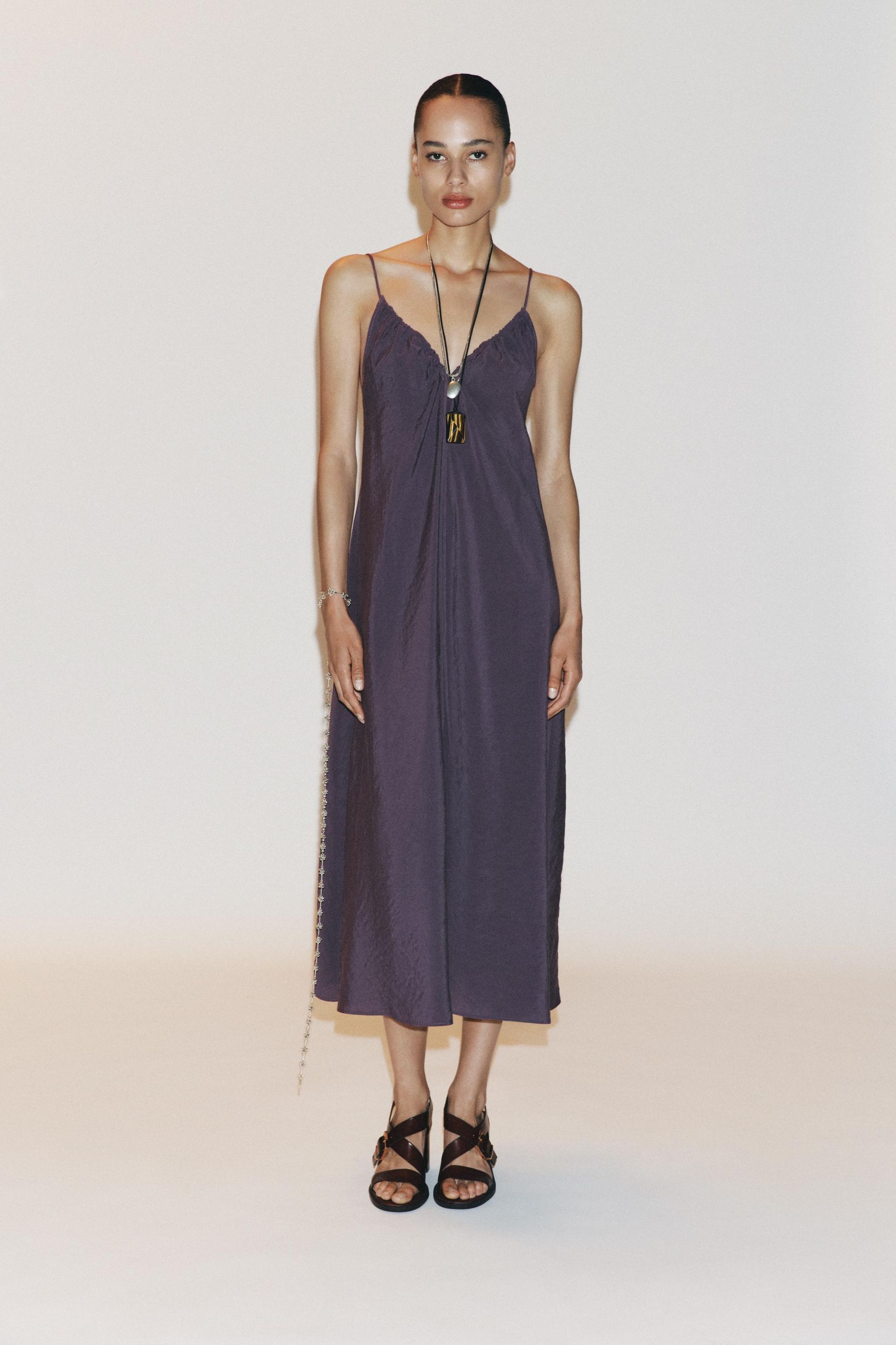Flowy Ruffled V-Neck Midi Dress