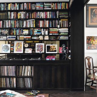 bookshelves with books