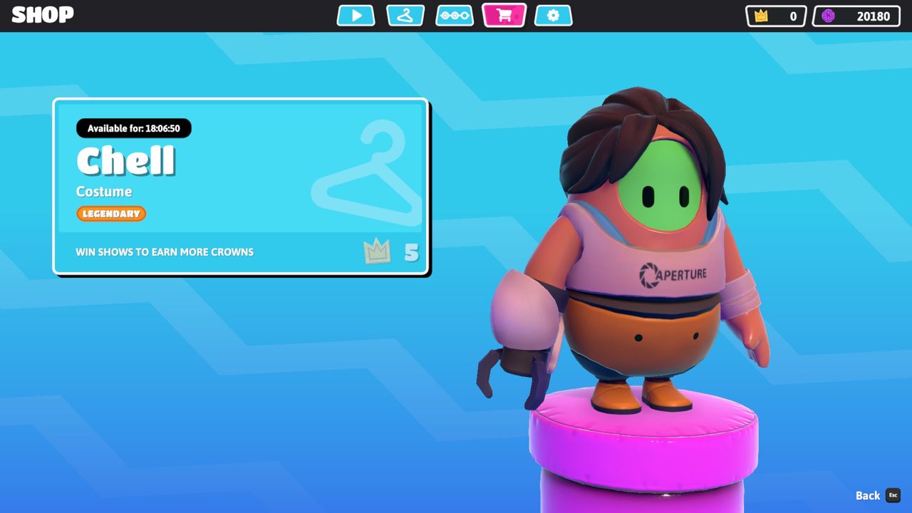 Fall Guys Portal Chell skin