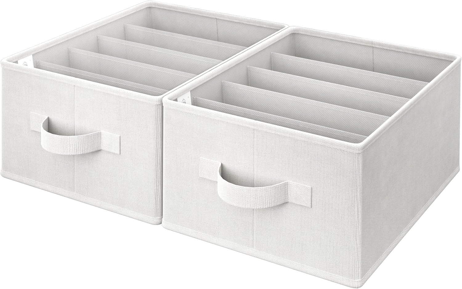 Granny Says Wardrobe Storage Organisers, Pack of 2 Clothes Organisers, Jeans Organising Boxes for Drawer, Closet Storage Organiser for Organising Pants T-Shirt, Fabric Boxes, White