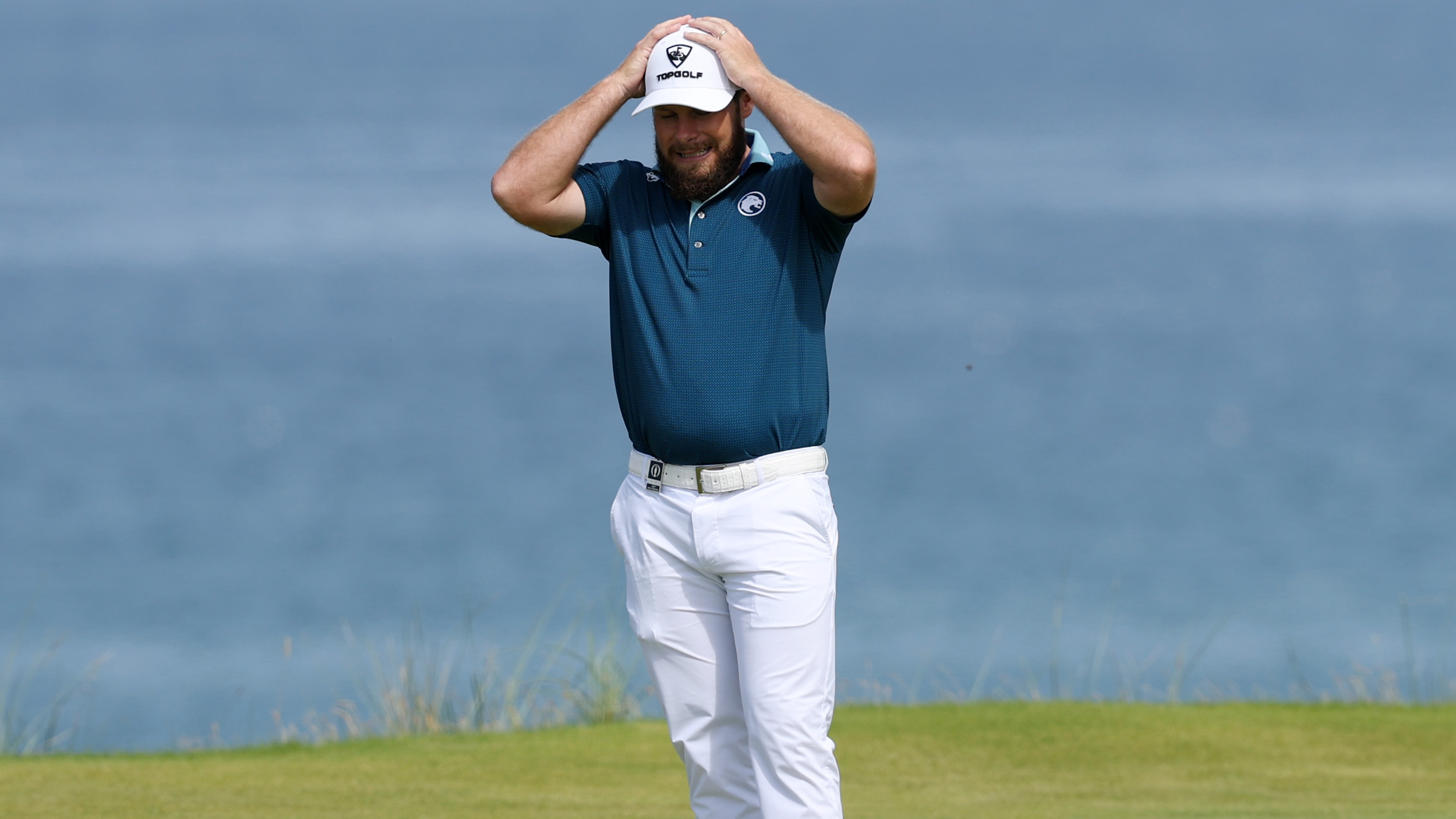 Tyrrell Hatton reacts to a putt at The Open