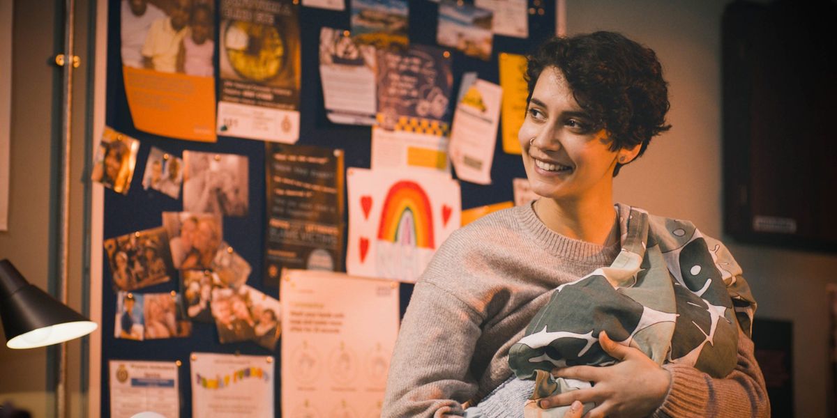 Smiling through the tears. Fenisha with baby Bodhi in Casualty