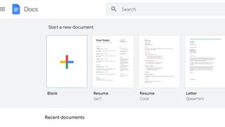 Opening a new Google Doc