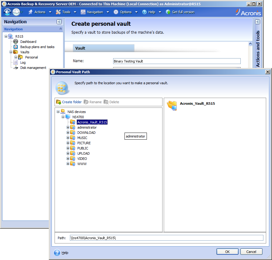 The Acronis software is a quality data backup and restore tool, but this version will only use a SmartStor appliance for its