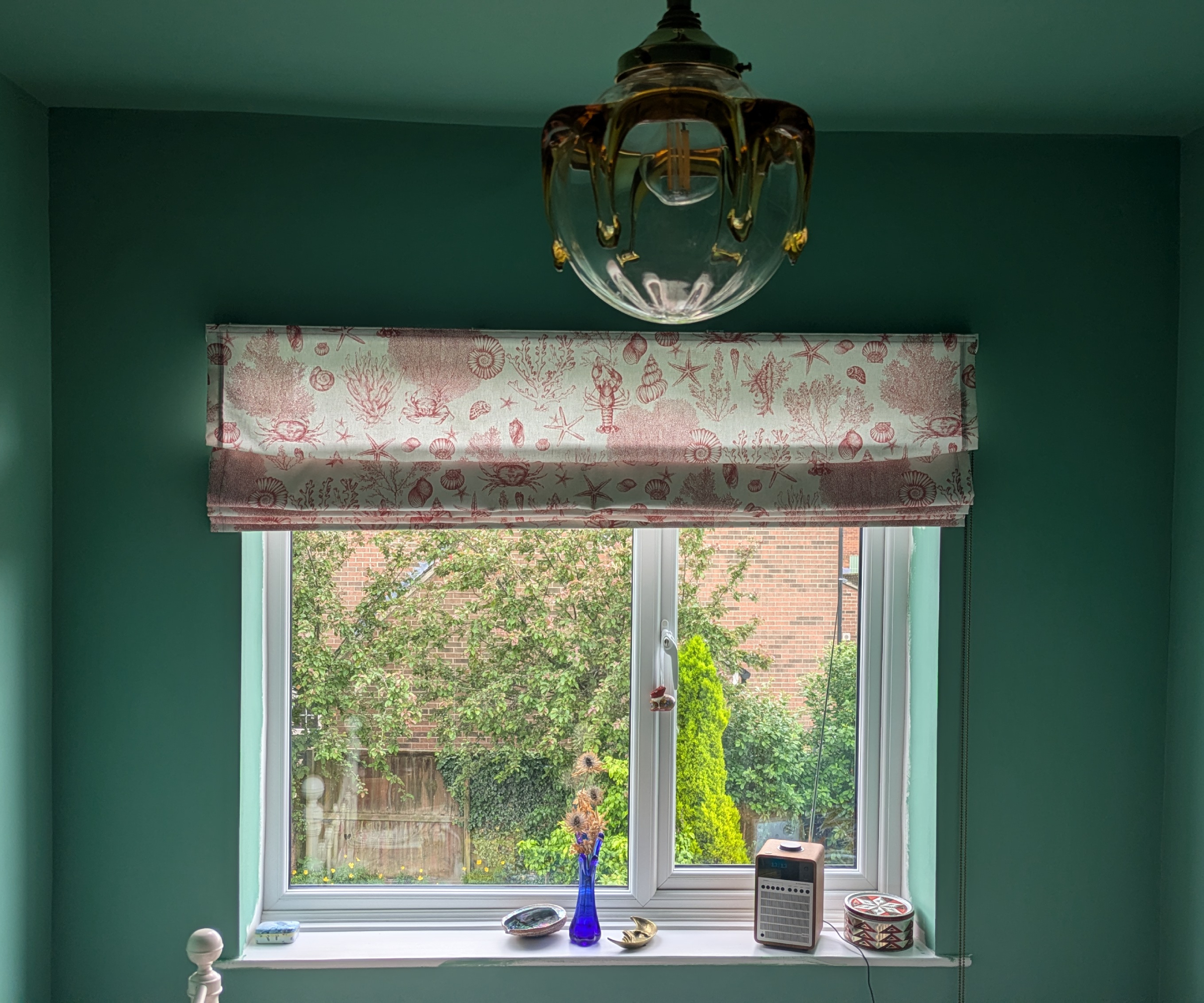 a room with all of the walls painted the same colour