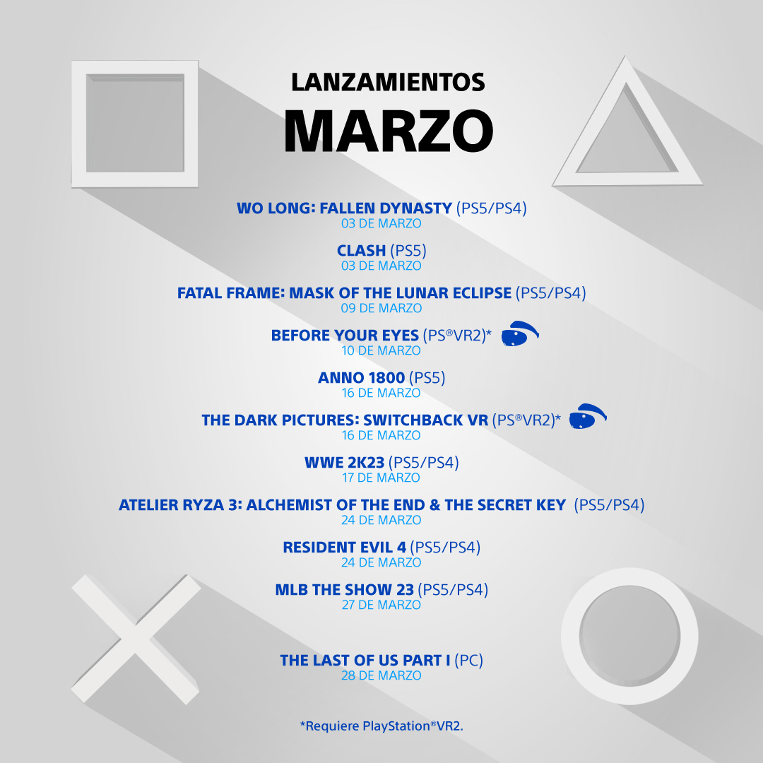 PlayStation 5/4 and PS VR2 games, march 2023