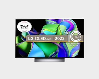 LG OLED C3 with grey backdrop