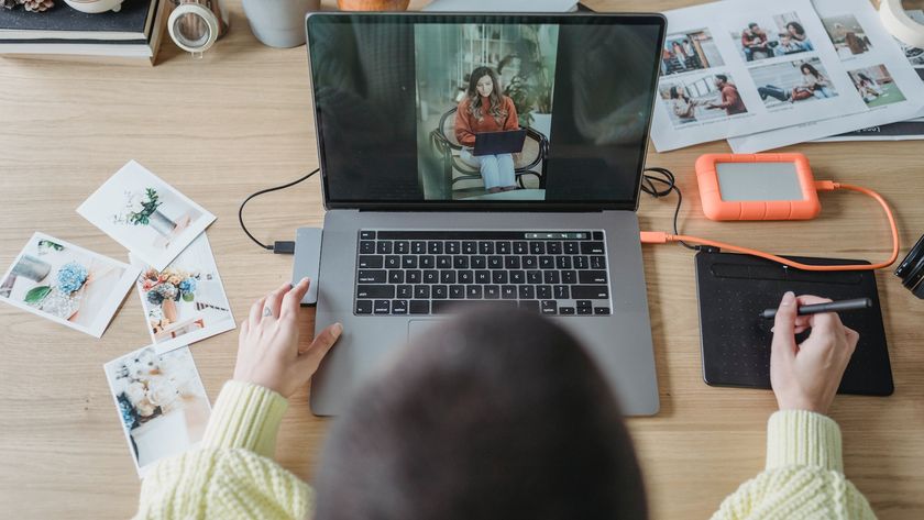 Editing image on laptop