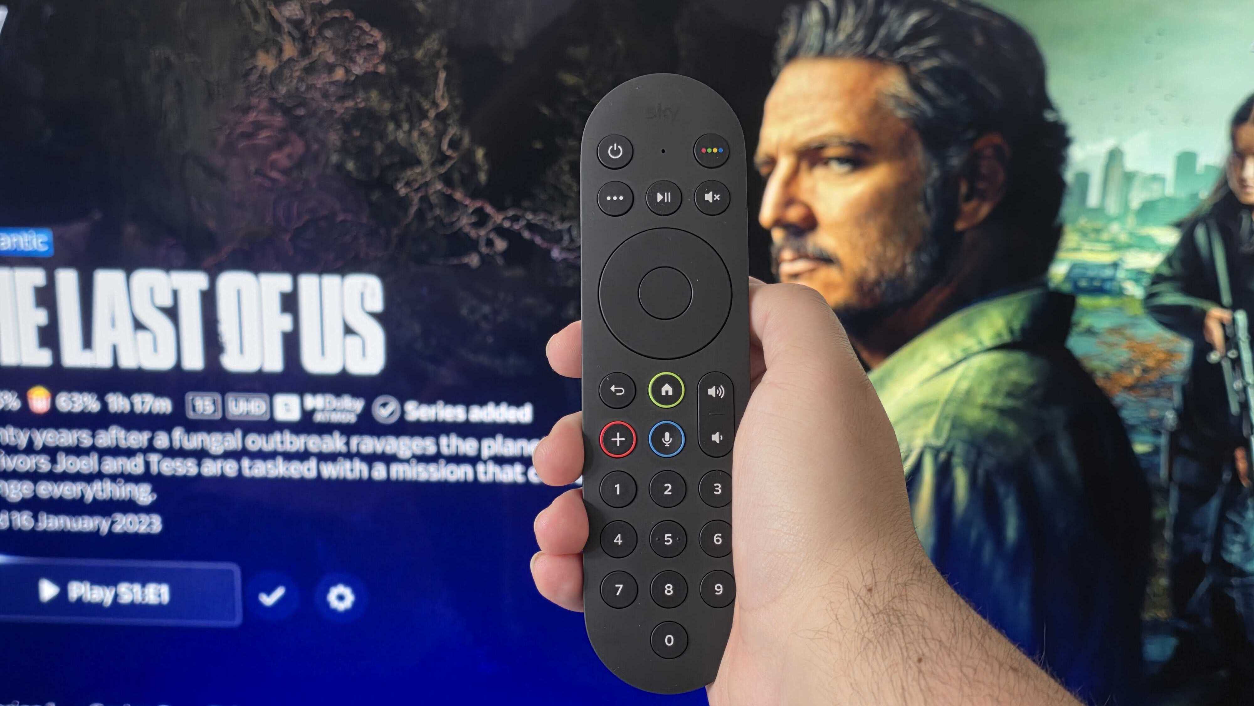 A shot of a TV with Sky content on it