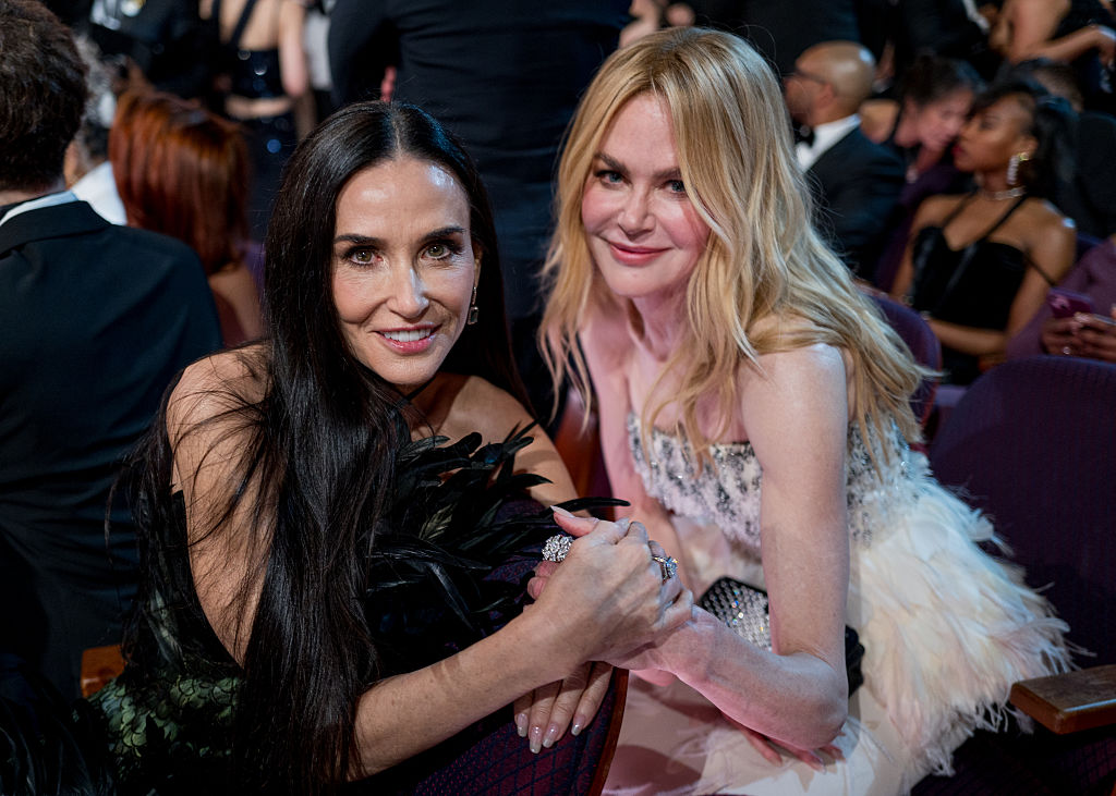 Nicole Kidman and Demi Moore wears feather gowns at the 2026 Oscars