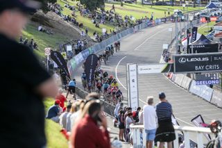Nathan Haas leads the peloton