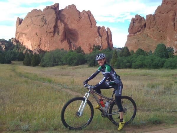 Mary McConneloug rides in the Garden of the Gods in Colorado Springs, Colorado.