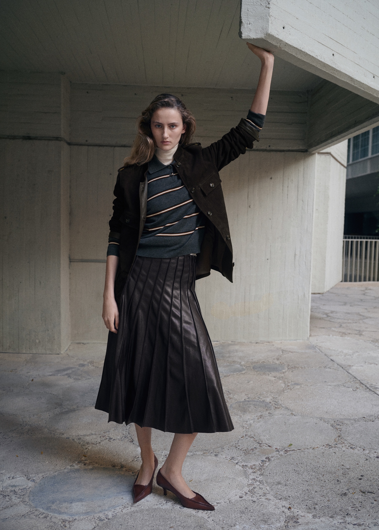 Faux-Leather Godet Skirt - Women | Mango United Kingdom