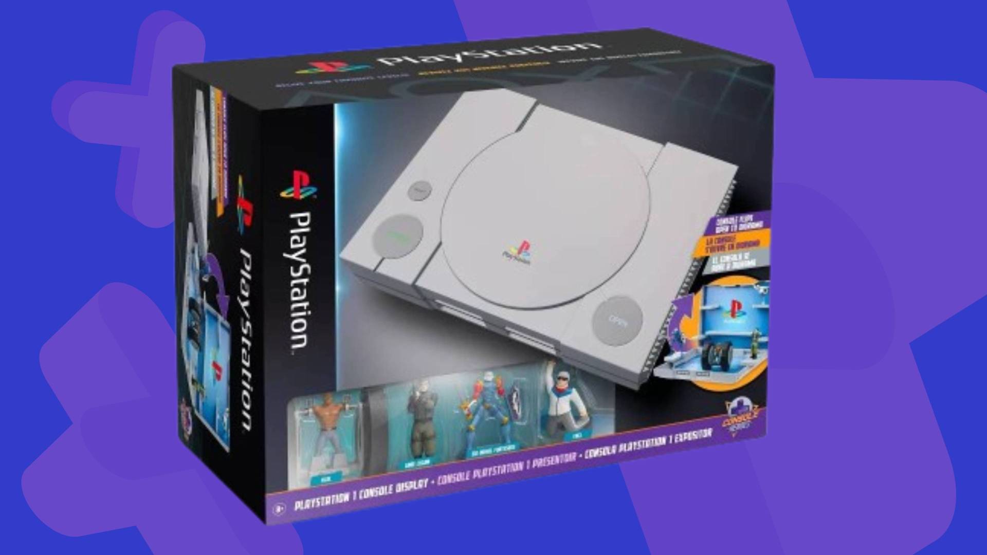Image of the Console Heroes PlayStation 1 Console display on a blue GamesRadar+ background.