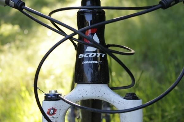 The Scale 29er sports a tapered headtube, which allows for a seemless transition to the oversized downtube.