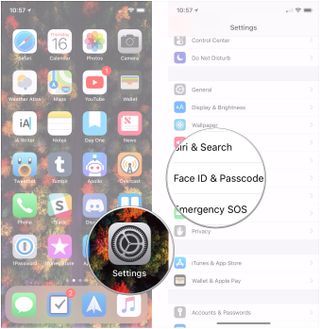 Use Face ID on iPhone: Open Settings, tap Face ID & Passcode
