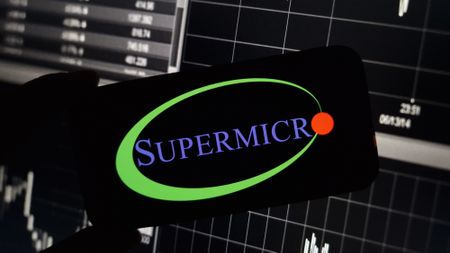 Supermicro company logo displayed on mobile phone
