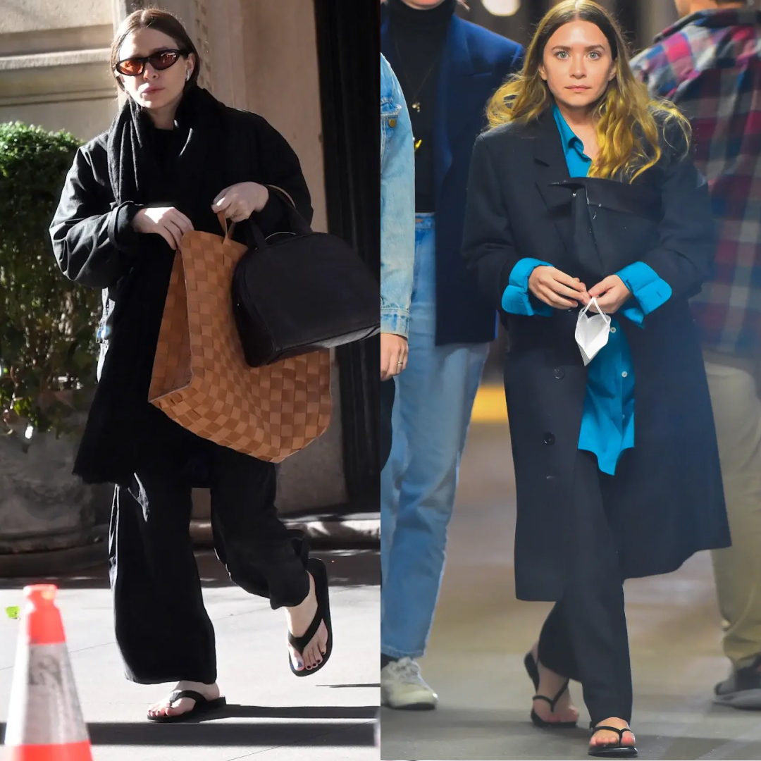 collage of Olsen Twins wearing the wrong shoe theory for The A-List Edit
