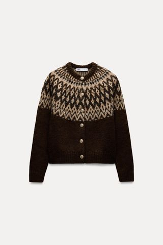 ZARA Knit Jacquard Cardigan