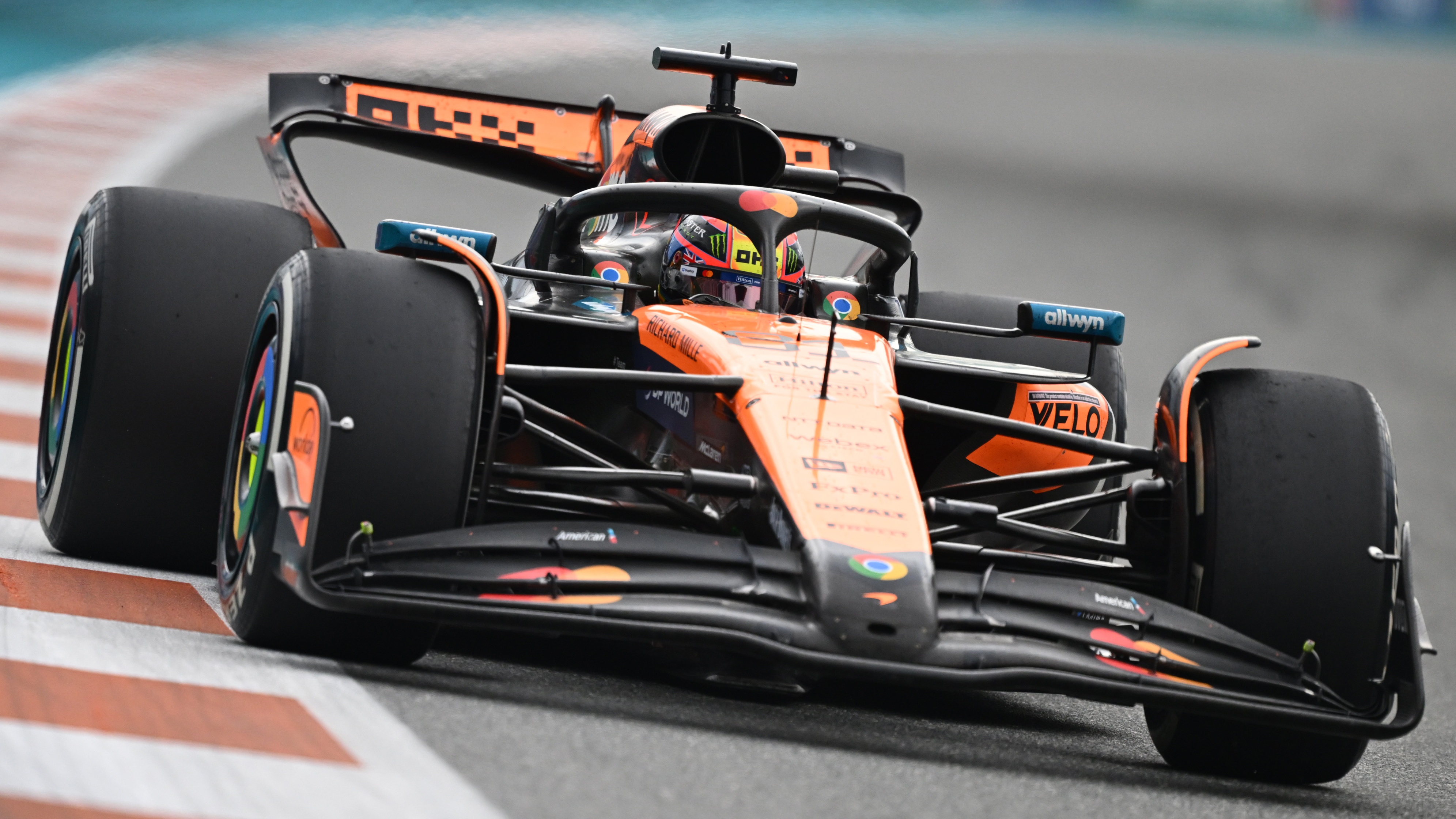 Oscar Piastri driving his McLaren in the Miami Grand Prix.