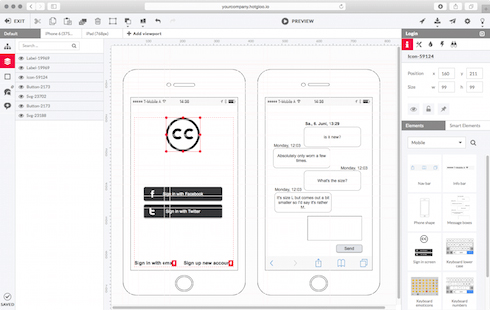 Wireframe tools: HotGloo