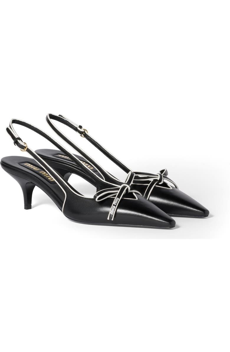 Bow Slingback Kitten Heel Pump