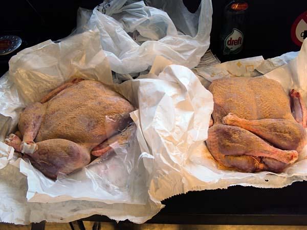Christmas dinner - at least for the non-vegetarians - before it's cooked.