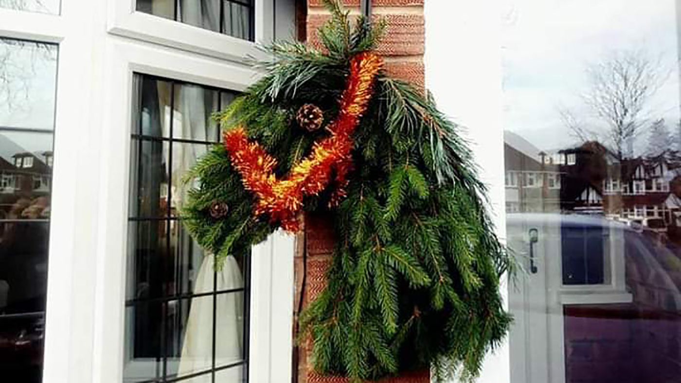 Christmas wreath made by Gill Fraser