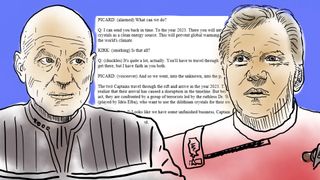 Captain Jean Luc Picard and Captain William T Kirk on a new ChatBot-based mission