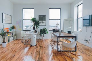 Anton and Irene's incredibly beautiful, sunny loft studio space in Brooklyn