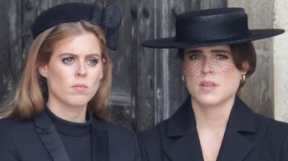 Princess Beatrice Windsor and Princess Eugenie Windsor attend The State Funeral Of Queen Elizabeth II at Westminster Abbey on September 19, 2022 in London, England. Elizabeth Alexandra Mary Windsor was born in Bruton Street, Mayfair, London on 21 April 1926. She married Prince Philip in 1947 and ascended the throne of the United Kingdom and Commonwealth on 6 February 1952 after the death of her Father, King George VI. Queen Elizabeth II died at Balmoral Castle in Scotland on September 8, 2022, and is succeeded by her eldest son, King Charles III.