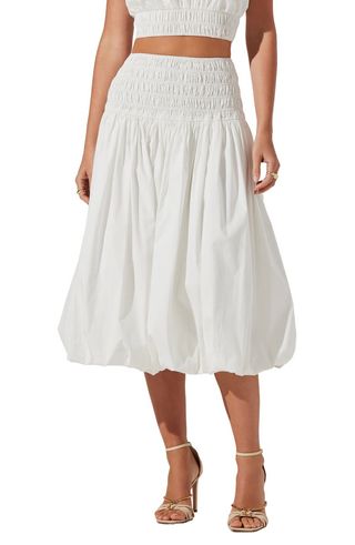 Alani Shirred Waist Bubble Hem Skirt