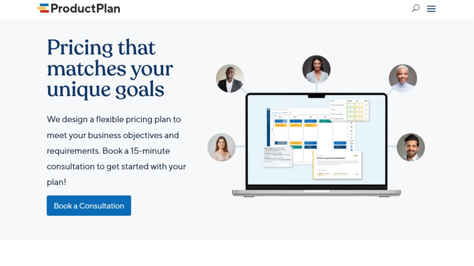 ProductPlan website screenshot (June 2025)