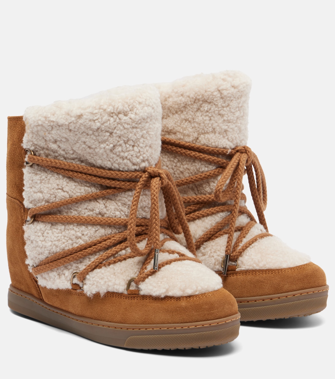 Shearling and Suede Snow Boots