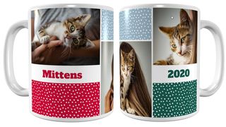 Frisco Colored Dots Personalized Coffee Mug gift for cat lovers